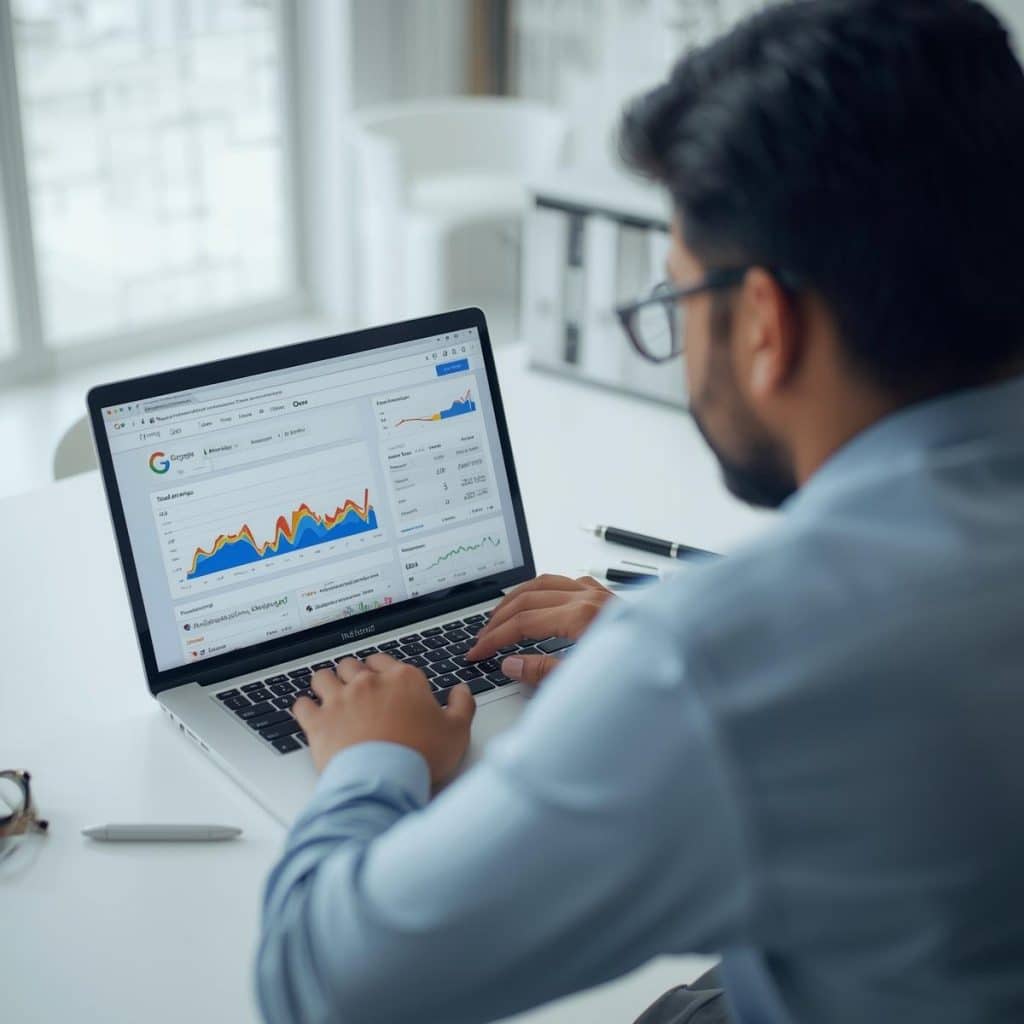 Ondernemer analyseert Google Trends data voor zoekwoordenonderzoek